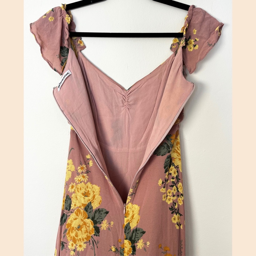 Reformation Butterfly Midi Dress – Gwyneth Dusty Pink Floral, Size 2, Like New - Picture 10 of 15